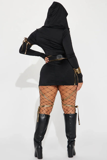 Shadow Slayer 3-Piece Ninja Costume Set – Black/Gold